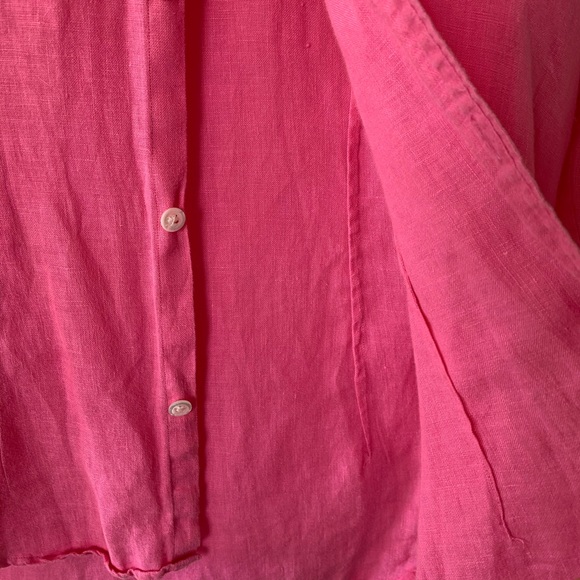 100% linen Ralph Lauren pink button up GUC - Picture 3 of 7